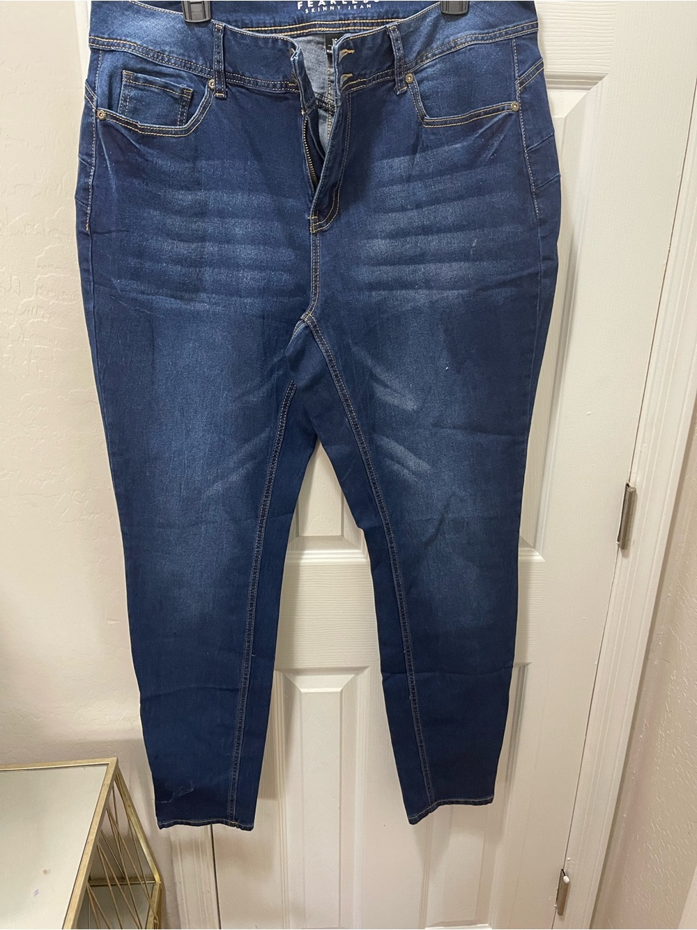 Ashley Stewart Fearless Skinny Jeans in Deep Indigo